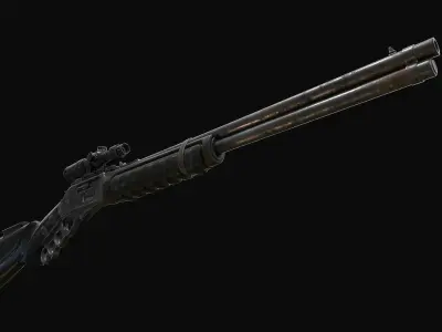 Winchester sniper rifle Low-poly 3D model