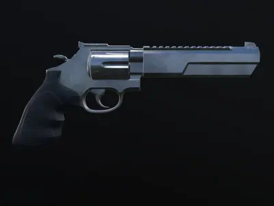 Hand Gun 44 Magnum PBR 4K Low-poly 3D model