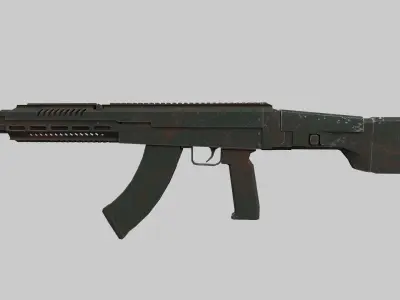 Assault rifle 3D model 3