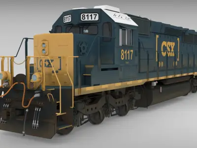 Locomotive SD40-2 CSX YN3b 3D model