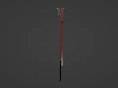 Red sword with scabbard 3D model