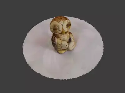 Cute owl handmade statue painted scanned toy to carry things 3D model