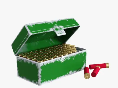 Patrons bullets Box scratched Round ammo 3D model