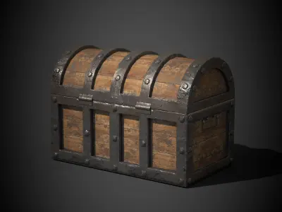 Treasure Chest Low-poly 3D model