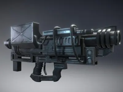 Heavy Blaster Gun Low-poly 3D model