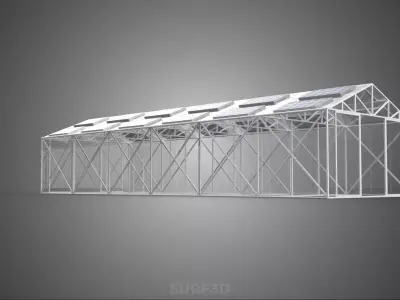 PHOTOVOLTAIC SOLAR PANEL ROOF TOP GREENHOUSE GLASSHOUSE HOTHOUSE 3D model