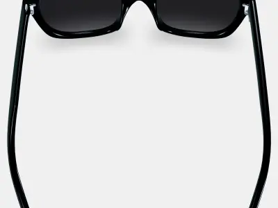 Aubrey Low Bridge Fit Sunglasses in Jet Black Low-poly 3D model