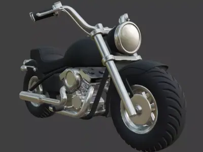 Cartoon Black Motorcycle 3D Model 3D model purchase