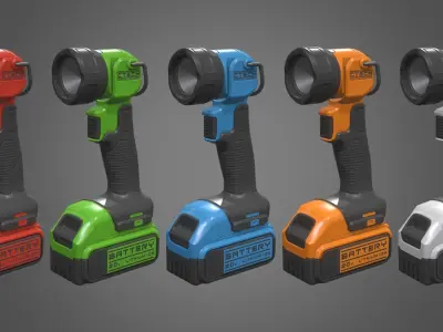 Flashlight Low-poly 3D model 3