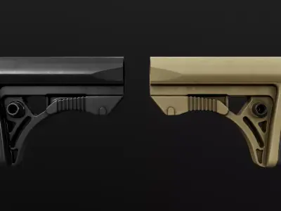 Leapers UTG PRO Model 4 Ops S3 AR15 Collapsible Buttstock Low-poly 3D model