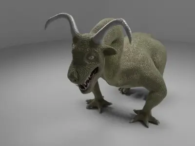 green monster Low-poly 3D model