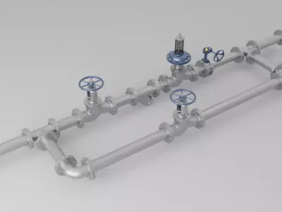 DPCV Piping Assembly Visual Low-Poly 3D model