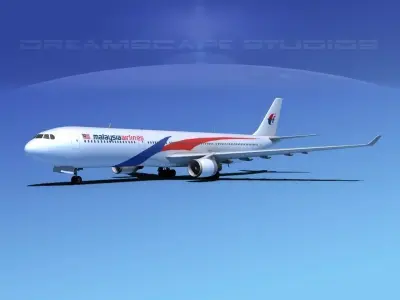 Airbus A330-300 Malaysia Airlines 3D model