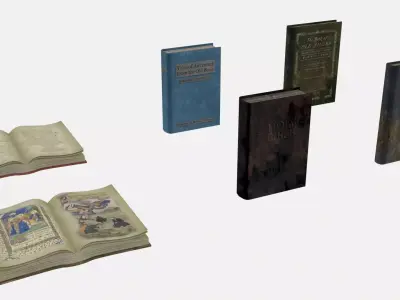 Old Ancient Books 3D model