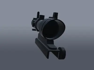 Combat Optical Lens Low-poly 3D model