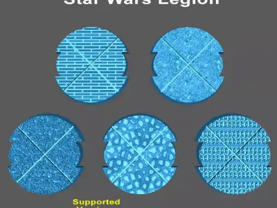 50mm Notched Round Bases for Miniatures - Pack 2 Free 3D print model