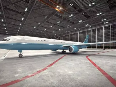 White And Blue Passenger Plane 3D model