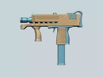 Sci-Fi MAC10 - Submachine Gun - Gun Weaponry Low-poly 3D model