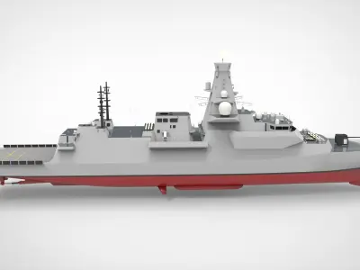 Frigate Type 0 Low-poly 3D model