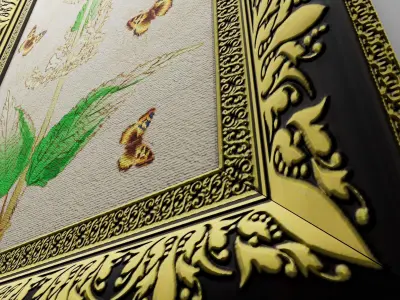 Pictorial wall carpet Low-poly 3D model