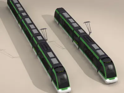 Tramway metro train 3D model