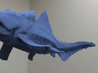 Shark catfish Hybrid Sea monster 3D model