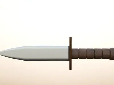 Realistic Bayonet Knife - Low Poly Low-poly 3D model