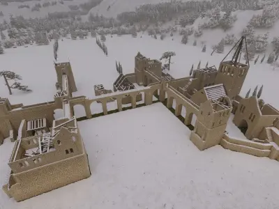 Basic Medieval Castle 3D model buy