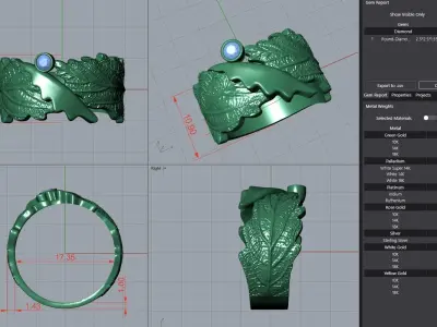 Leaf Ring 3D print model