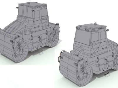 Road roller truck Low-poly 3D model