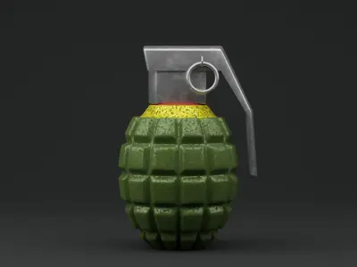 MK2 Grenade Low-poly 3D model 6