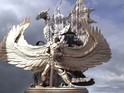 Serafim Warrior Dragon Sculpture 3  3D model