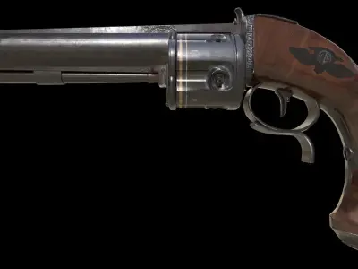 Italian Collier Revolver Low-poly 3D model