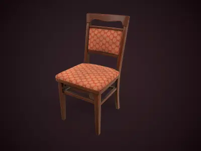 Old vintage chair Low-poly 3D model