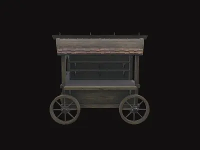 Medieval Cart V11 Low-poly 3D model
