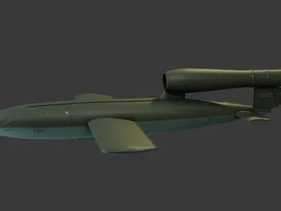 Fieseler Fi 103 V-1 flying bomb or missile Low-poly 3D model