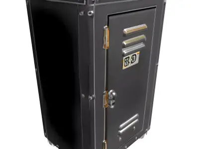 Industrial Metal Locker 3D Model Low-poly 3D model purchase