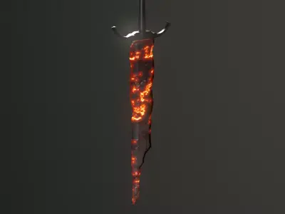 Fire Sword - GameReady Low-poly 3D model