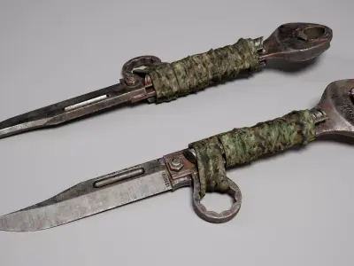 Post-Apocalyptic Knife Low-poly 3D model purchase
