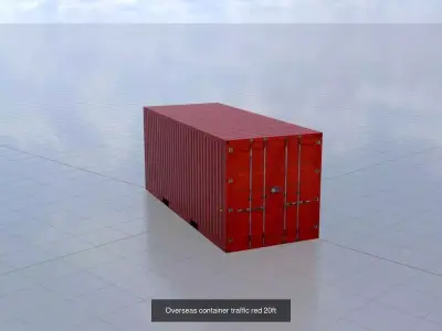 Cargo Container traffic red all versions 3D Model Pack