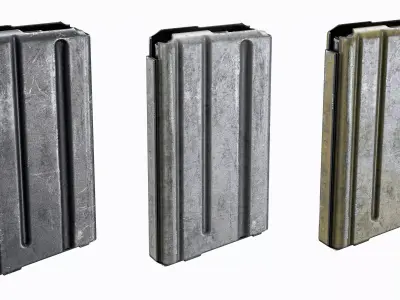 AR 15 M16 M4 magazine stanag 20 rounds Low-poly 3D model