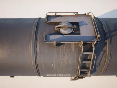 Railway Oil Tank  Low-poly 3D model