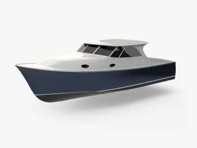 34 Foot Classic Downeast Boat  Hull Design 3D model