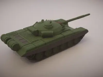 Simple T-72A Tank Low-poly 3D model