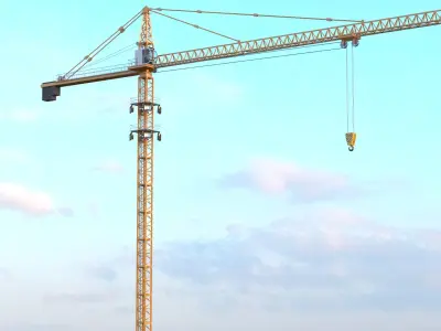 Detailed Construction Tower Crane 3D model
