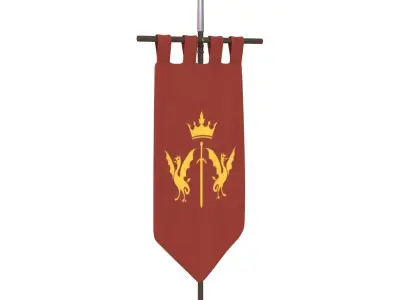 medieval flag Low-poly 3D model
