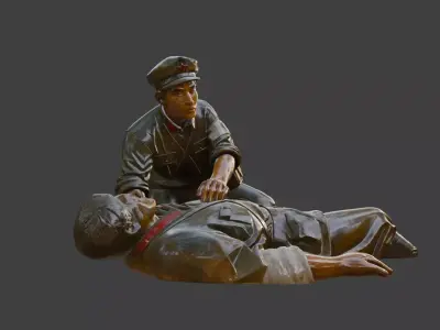 Military sculpture warrior military battle war hero soldier 3D print model 8