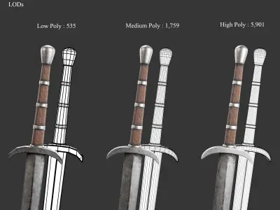 Medieval Collection Weapons Long Swords 3D Model Pack