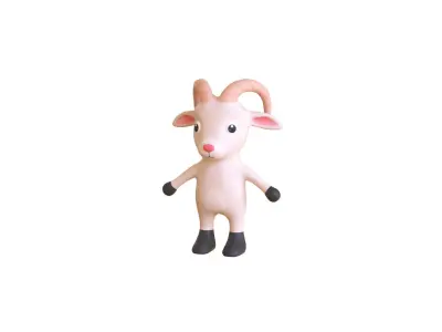 High-Quality 3D Cute Goat for Games  Low-poly 3D model