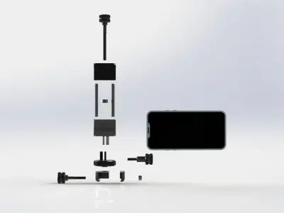 ADJUSTABLE HUNTING MOBILE HOLDER 3D model